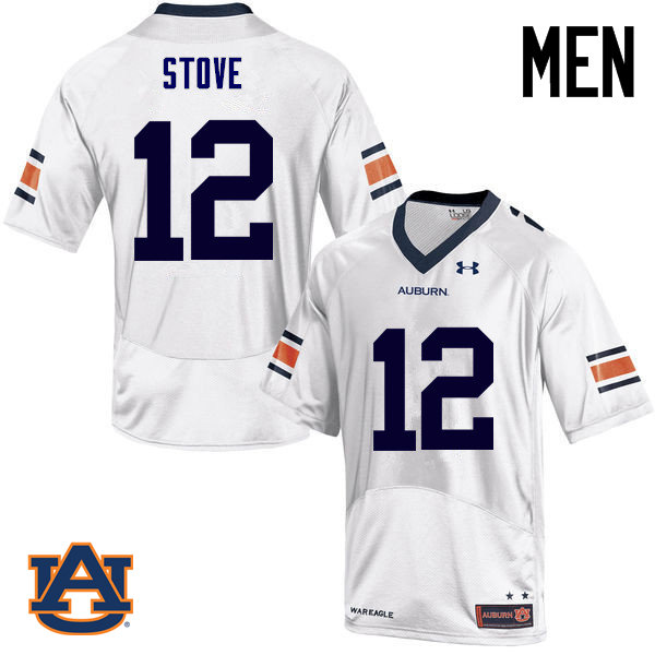 Men Auburn Tigers #12 Eli Stove College Football Jerseys Sale-White